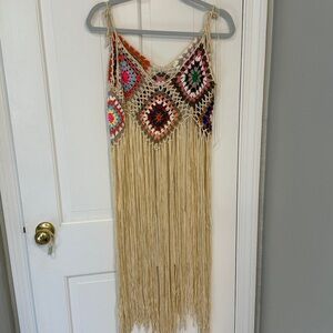 Bohemian Crochet Fringe Dress
